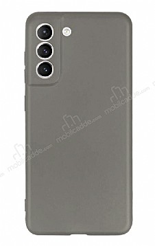 Eiroo Lansman Samsung Galaxy S21 Kamera Korumal Gri Silikon Klf