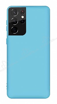 Eiroo Lansman Samsung Galaxy S21 Ultra Mavi Silikon Klf