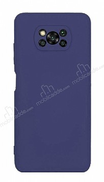 Eiroo Lansman Xiaomi Poco X3 / Poco X3 Pro Kamera Korumal Lacivert Silikon Klf