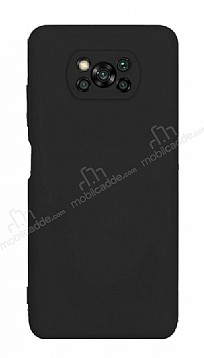Eiroo Lansman Xiaomi Poco X3 / Poco X3 Pro Kamera Korumal Siyah Silikon Klf