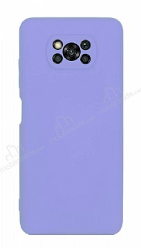 Eiroo Lansman Xiaomi Poco X3 / Poco X3 Pro Kamera Korumal Lila Silikon Klf