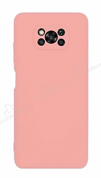 Eiroo Lansman Xiaomi Poco X3 / Poco X3 Pro Kamera Korumal Ak Pembe Silikon Klf