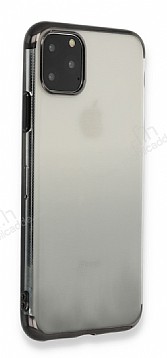 Eiroo Laser Gradient iPhone 11 Pro Max Siyah Silikon Klf