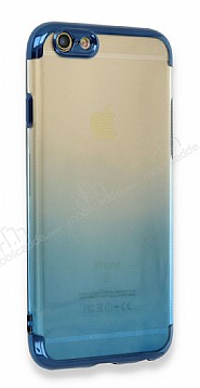 Eiroo Laser Gradient iPhone 6 / 6S Mavi Silikon Klf