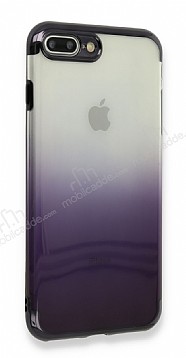 Eiroo Laser Gradient iPhone 7 Plus / 8 Plus Siyah Silikon Klf