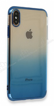 Eiroo Laser Gradient iPhone X / XS Mavi Silikon Klf