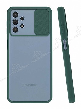 Eiroo Lens Series Samsung Galaxy A32 4G Koyu Yeil Silikon Klf