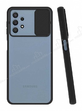Eiroo Lens Series Samsung Galaxy A32 4G Siyah Silikon Klf