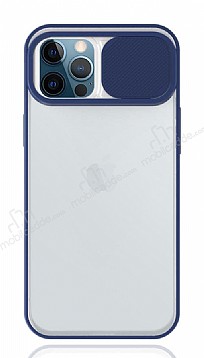Eiroo Lens Series iPhone 12 Pro Max 6.7 in Lacivert Silikon Klf
