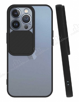 Eiroo Lens Series iPhone 13 Pro Siyah Silikon Klf