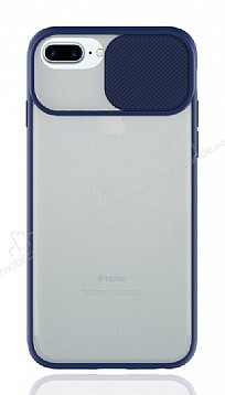Eiroo Lens Series iPhone 7 Plus / 8 Plus Lacivert Silikon Klf