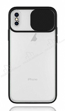 Eiroo Lens Series iPhone X / XS Siyah Silikon Klf