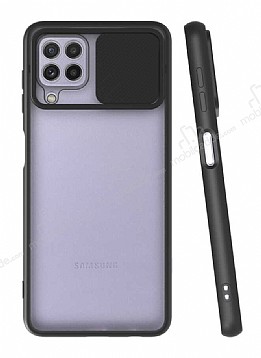 Eiroo Lens Series Samsung Galaxy M32 Siyah Silikon Klf