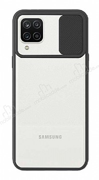 Eiroo Lens Series Samsung Galaxy M12 Siyah Silikon Klf