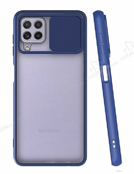 Eiroo Lens Series Samsung Galaxy A22 Lacivert Silikon Klf