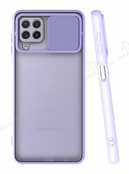 Eiroo Lens Series Samsung Galaxy A22 Mor Silikon Klf
