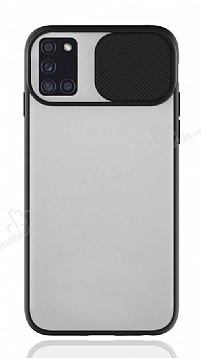 Eiroo Lens Series Samsung Galaxy A31 Siyah Silikon Klf