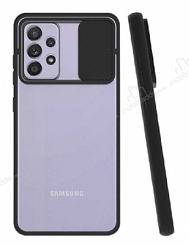 Eiroo Lens Series Samsung Galaxy A52 / A52 5G Siyah Silikon Klf