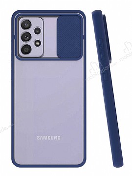 Eiroo Lens Series Samsung Galaxy A52 / A52 5G Lacivert Silikon Klf