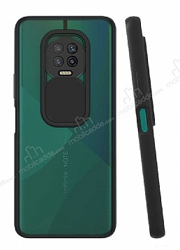 Eiroo Lens Series Infinix Note 7 Siyah Silikon Klf