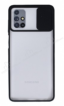 Eiroo Lens Series Samsung Galaxy M51 Siyah Silikon Klf