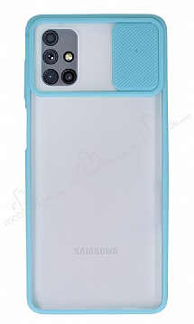 Eiroo Lens Series Samsung Galaxy M51 Turkuaz Silikon Klf