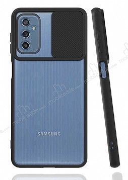 Eiroo Lens Series Samsung Galaxy M52 5G Siyah Silikon Klf