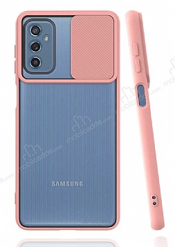Eiroo Lens Series Samsung Galaxy M52 5G Pembe Silikon Klf
