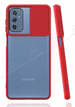Eiroo Lens Series Samsung Galaxy M52 5G Krmz Silikon Klf