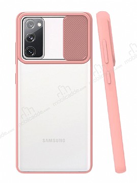 Eiroo Lens Series Samsung Galaxy S20 FE Pembe Silikon Klf