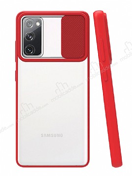 Eiroo Lens Series Samsung Galaxy S20 FE Krmz Silikon Klf