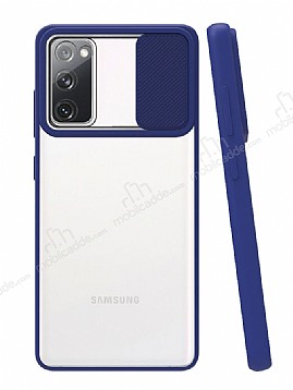 Eiroo Lens Series Samsung Galaxy S20 FE Lacivert Silikon Klf