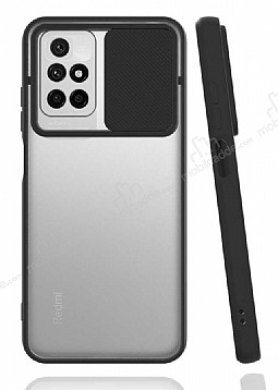 Eiroo Lens Series Xiaomi Redmi 10 Siyah Silikon Klf