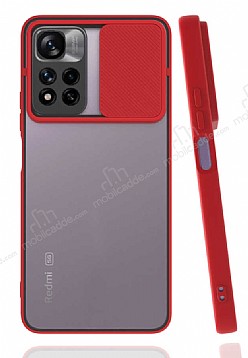 Eiroo Lens Series Xiaomi Redmi Note 11 Pro Plus 5G Krmz Silikon Klf
