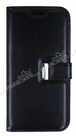 Eiroo HTC One mini 2 Buckle Standl Czdanl Siyah Deri Klf