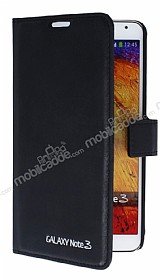 Eiroo Samsung N9000 Galaxy Note 3 Standl Czdanl Siyah Deri Klf