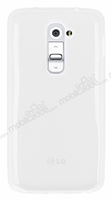 LG G2 Ultra nce effaf Beyaz Silikon Klf