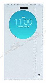 LG G4 Gizli Mknatsl Uyku Modlu Beyaz Deri Klf