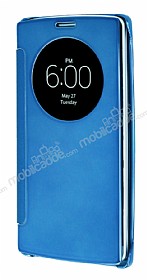 Eiroo LG G4 Pencereli Uyku Modlu Mavi Klf