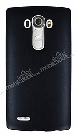 LG G4 Ultra nce Deri Siyah Silikon Klf