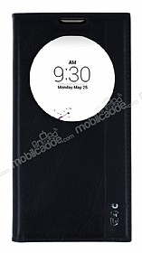 LG G4c Gizli Mknatsl Pencereli Siyah Deri Klf
