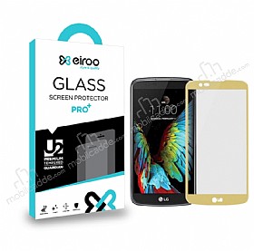 Eiroo LG K7 Tempered Glass Gold Full Cam Ekran Koruyucu