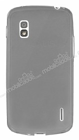 LG Nexus 4 Ultra nce effaf Siyah Silikon Klf