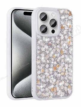 Eiroo Linea iPhone 15 Pro Tal Beyaz Silikon Klf