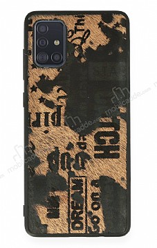Eiroo Linen Samsung Galaxy A51 Ak Kahverengi Silikon Klf