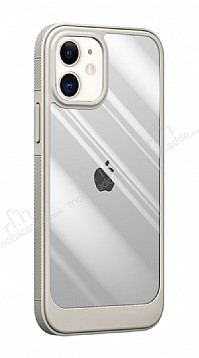 Eiroo Lion iPhone 11 Silikon Cam Beyaz Klf