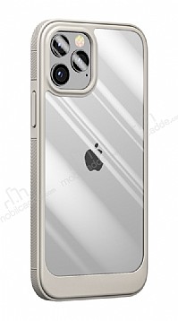 Eiroo Lion iPhone 13 Pro Max Silikon Cam Beyaz Klf