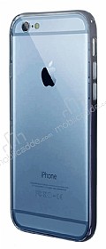 Eiroo Liquid Hybrid iPhone 6 / 6S Siyah Kenarl effaf Silikon Klf