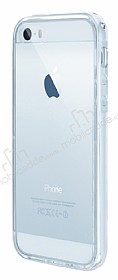Eiroo Liquid Hybrid iPhone SE / 5 / 5S Silver Kenarl effaf Silikon Klf