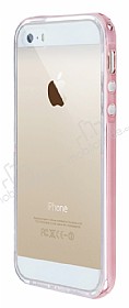 Eiroo Liquid Hybrid iPhone SE / 5 / 5S Rose Gold Kenarl effaf Silikon Klf